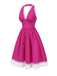 Robe de chambre en coton rose à pois des années 1950