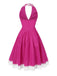 Robe de chambre en coton rose à pois des années 1950
