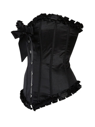 Corset patchwork plis creux avec nœud et reliures des années 1980