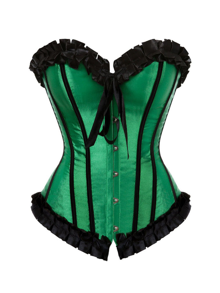 Corset patchwork plis creux avec nœud et reliures des années 1980