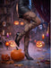 Collants noirs gothiques à imprimé Halloween - 1