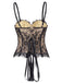 Haut corset gothique noir en dentelle à fines bretelles Années 1950 - 8