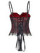 Haut corset gothique noir en dentelle à fines bretelles Années 1950 - 3