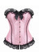 Haut corset en satin à pois et dentelle victorienne Années 1950 - 1