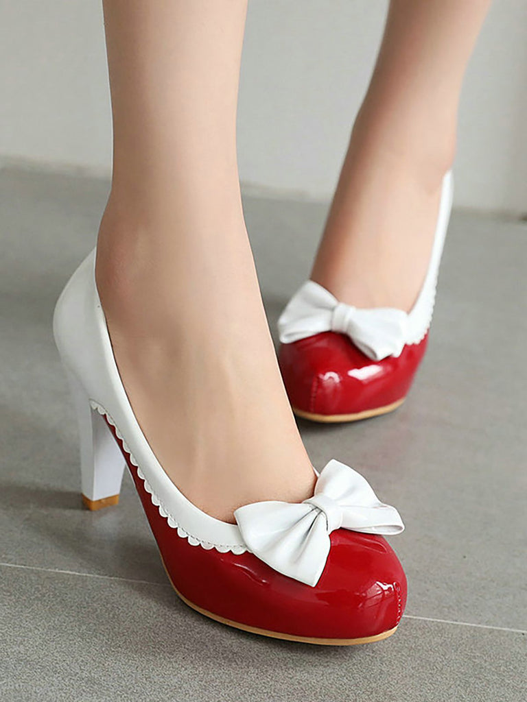 Chaussures à Talons Hauts avec Nœud Papillon