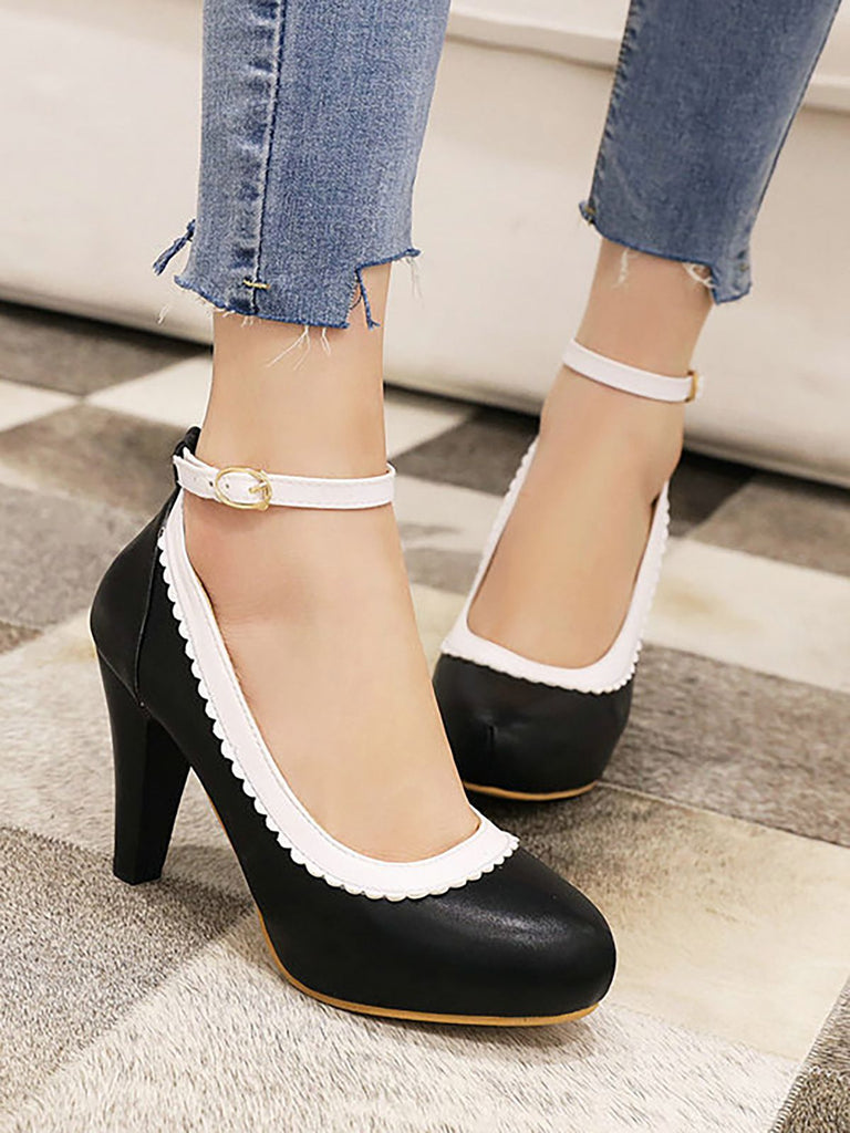 Chaussures à Talons Hauts avec Bride à la Cheville