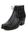 Bottines à plateforme solides à carreaux rétro