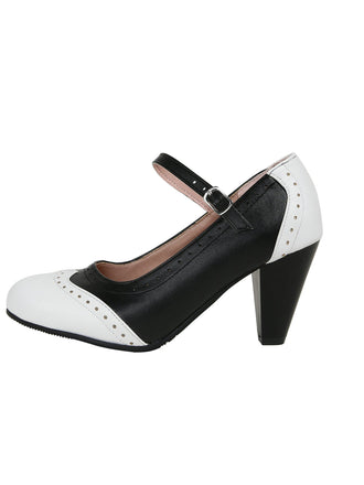 Escarpins Mary Jane à talons hauts et boucles colorblock vintage