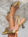 Escarpins à bride arrière avec nœud en strass vintage