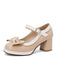 Chaussures à talons hauts Mary Jane vintage nœud contrasté
