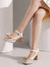 Chaussures à talons hauts Mary Jane vintage nœud contrasté