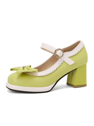 Chaussures Ă  talons hauts Mary Jane vintage nĆud contrastĂ©