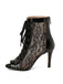 Sandales à talons hauts et bout ouvert patchwork de maille