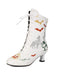 Bottes mi-mollet à lacets motif chauve-souris et citrouille d'Halloween
