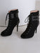 Bottes mi-mollet à bout ouvert et à cordon de serrage en métal