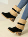Bottes mi-mollet en polaire velours perle vintage