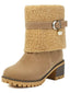 Bottes mi-mollet en polaire velours perle vintage