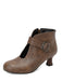 Bottines à bout rond, découpes, boucle et talon bloc