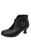 Bottines à bout rond découpes boucle et talon bloc