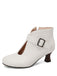 Bottines à bout rond, découpes, boucle et talon bloc