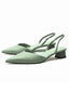 Chaussures à talon bloc bas bout pointu et bride arrière