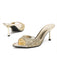 chaussures Uni Glitter Open Toe Stiletto Mule Heels