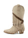 Bottes mi-mollet vintage denim western pompons