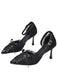 Chaussures à Bout Pointu à Talons Hauts Gothiques en Dentelle Florale