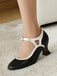 Chaussures Élégantes Bout Pointu Talon Conique Vintage 5
