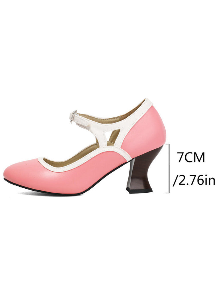 Chaussures Élégantes Bout Pointu Talon Conique Vintage 8