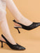 Escarpins Slingback Bout Pointu Dentelle Patchwork Vintage