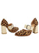 chaussures Léopard Buckle Strap Chunky High Heel Mary Jane Pumps