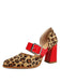 chaussures Léopard Buckle Strap Chunky High Heel Mary Jane Pumps