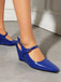 Chaussures Slingback Noires Mary Jane À Talon Compensé Bout Pointu
