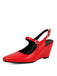 Chaussures Slingback Noires Mary Jane À Talon Compensé Bout Pointu