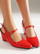 Chaussures Slingback Noires Mary Jane À Talon Compensé Bout Pointu