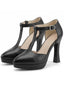Chaussures à talons hauts noires avec bride en T