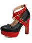 Escarpins Mary Jane vintage à plateforme cloutés et colorblock