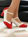 Cuir Verni Colorblock Mary Jane Talon Épais Chaussures 10