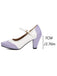 Cuir Verni Colorblock Mary Jane Talon Épais Chaussures 15