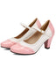 Chaussures babies talon épais cuir verni bicolore