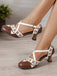 chaussures Bicolore Sangles Croisées Talon Kitten Mary Jane Chaussures 10