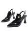 chaussures Noir Pointed Toe Golden Spider Slingback Heels
