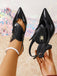 chaussures Noir Pointed Toe Golden Spider Slingback Heels