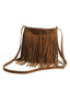 Sac bandoulière bohème en suédine à franges
