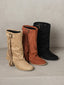 Bottes western vintage franges hauteur mi-mollet