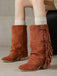 Vintage Frange Mi-Mollet Western Bottes 13