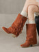 Vintage Frange Mi-Mollet Western Bottes 14