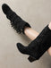 Vintage Frange Mi-Mollet Western Bottes 5