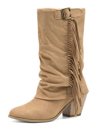 Vintage Frange Mi-Mollet Western Bottes 6